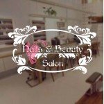 Sablon sticker de perete pentru salon de infrumusetare - J000L - Nail&Beauty Salon - Alb